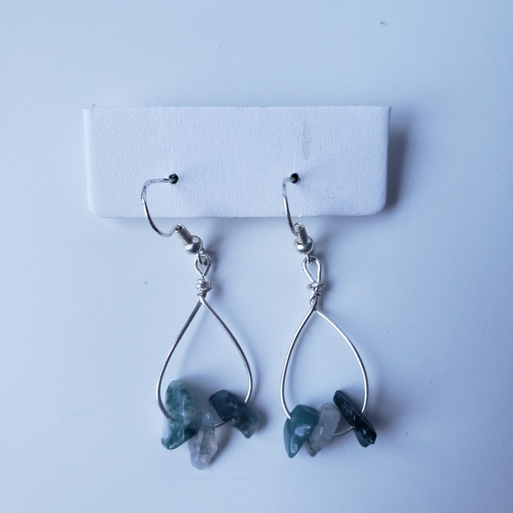 Handmade Green Teardrop Earrings